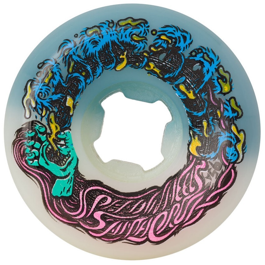 Slime Balls Hairballs 50-50 White Teal 95A 54mm Skateboard Wheels