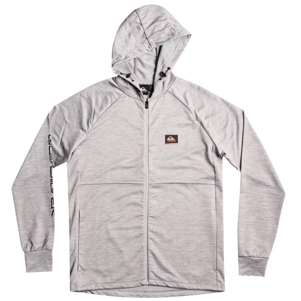 Quiksilver Knit Training Light Grey Heather Zip Up Hoodie [Size: M]