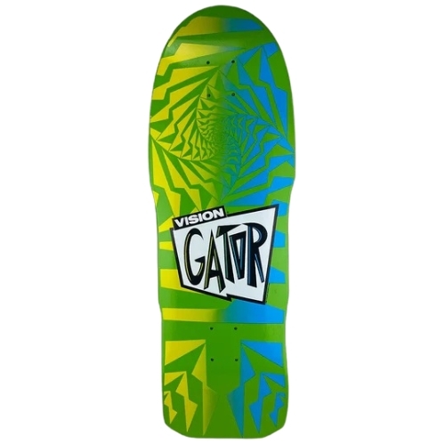 Vision Gator II Reissue Modern Concave Yellow Green Skateboard Deck