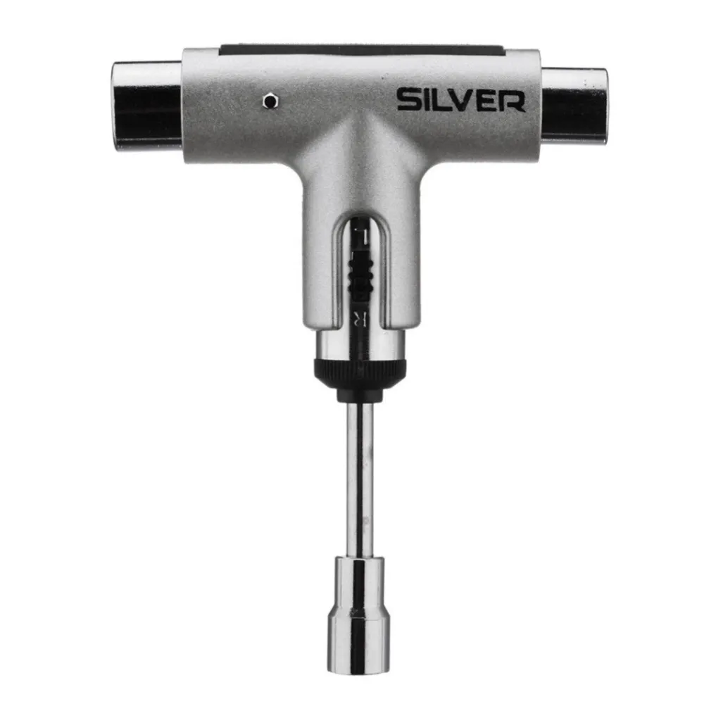 Silver Metallic Silver Skateboard Tool