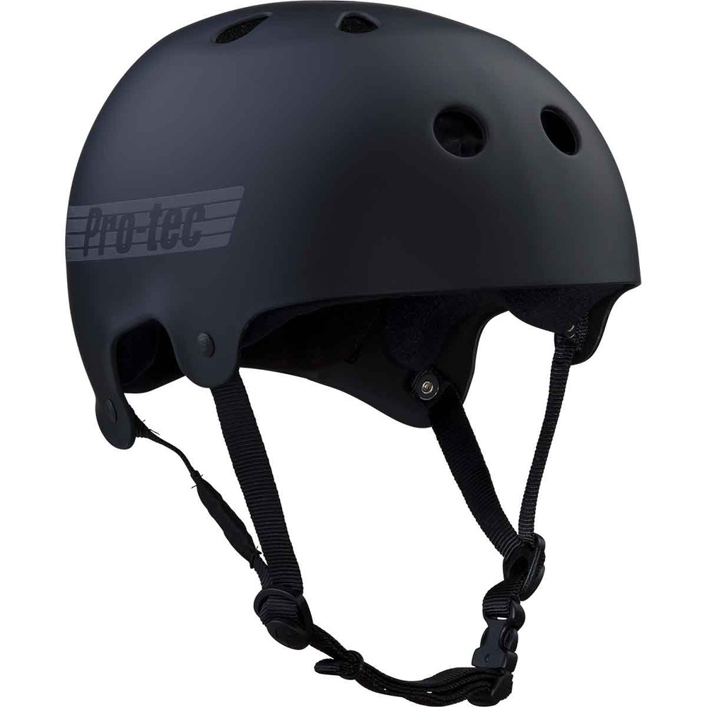 Protec Old School Certified Matte Black Reflective Helmet [Size: XS]
