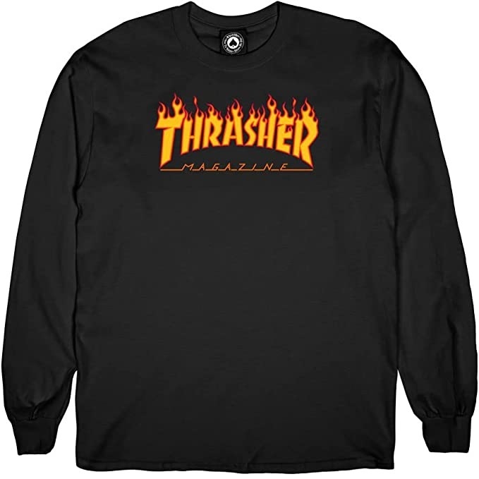 Thrasher Flame Logo Black Crew Jumper [Size: M]