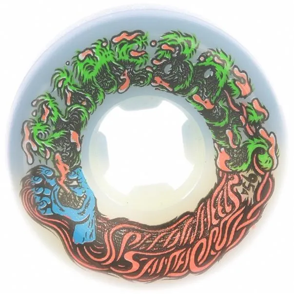 Slime Balls Hairballs 50-50 White Blue 95A 53mm Skateboard Wheels