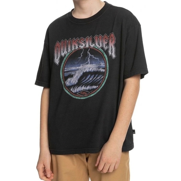 Quiksilver Rock Waves Black Youth T-Shirt [Size: 14]