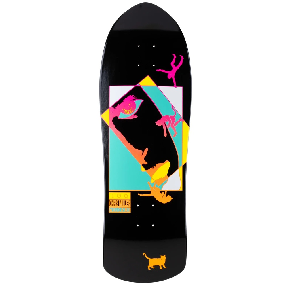 Welcome Miller Faces On Crossbone Black Dip 10.0 Skateboard Deck