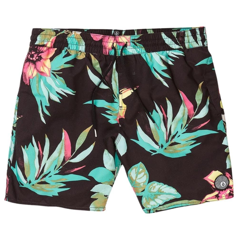 Volcom Marble Floral Mod Black Trunk Shorts [Size: 10]