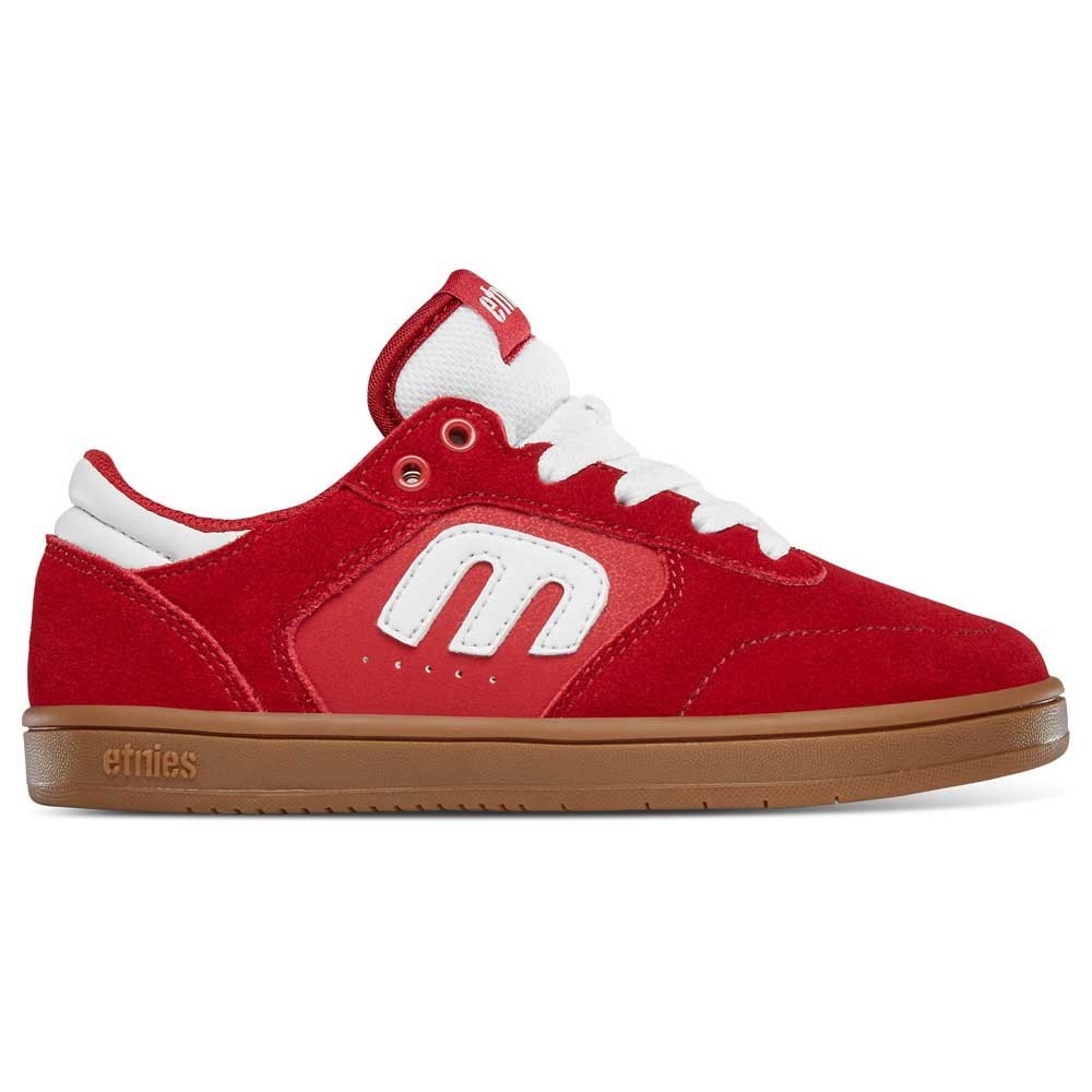Etnies Windrow Red White Gum Kids Skate Shoes [Size: US 1]