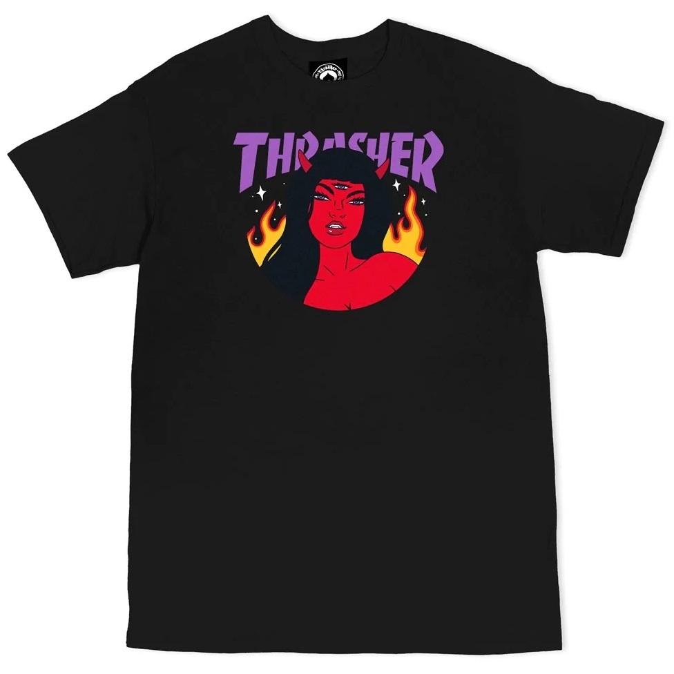 Thrasher Roja Black T-Shirt [Size: S]