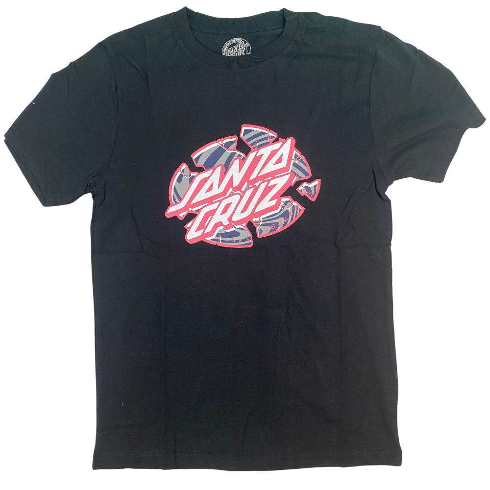 Santa Cruz Warp Broken Dot Front Black Youth T-Shirt [Size: 8]