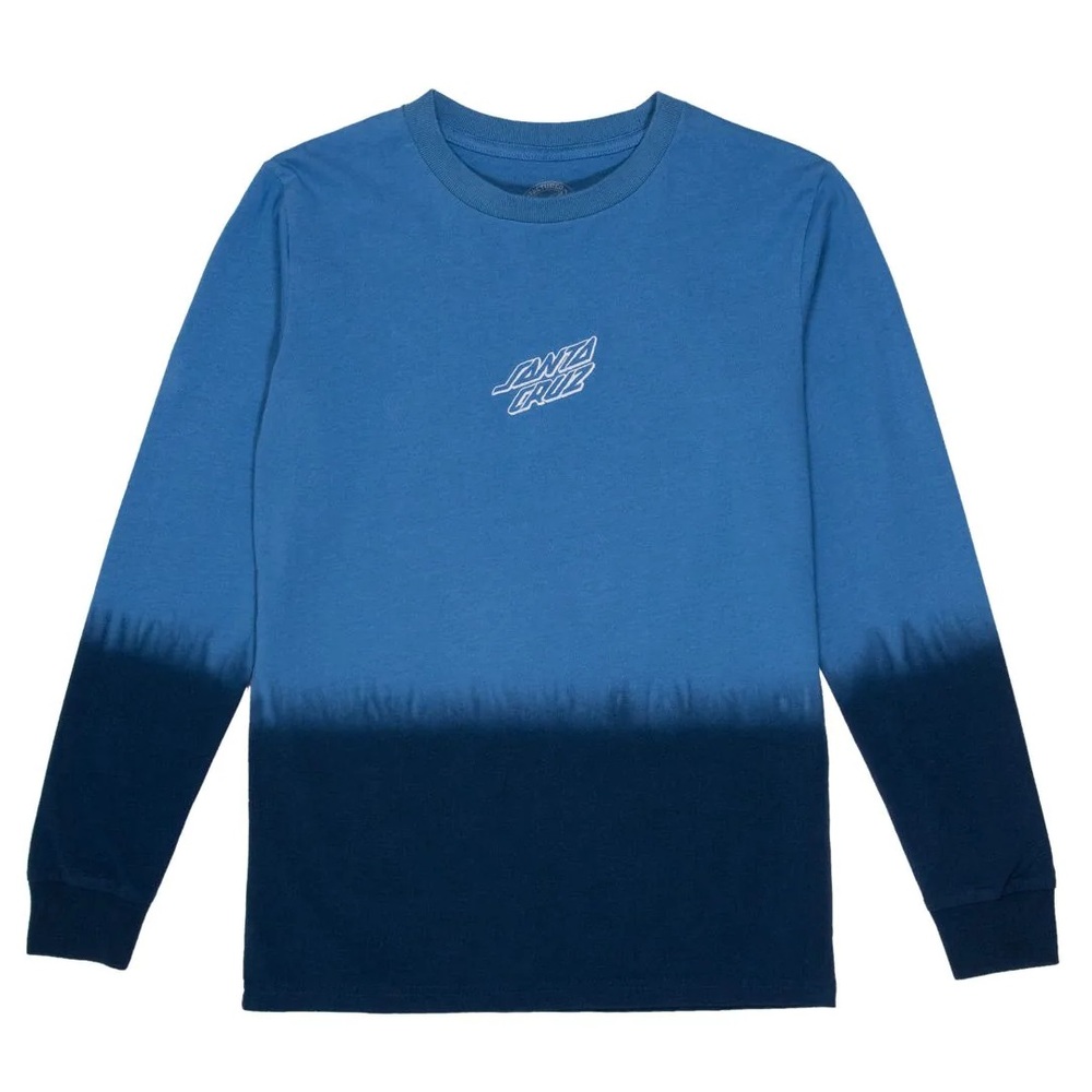 Santa Cruz Broken Dot Mono Blue Youth Long Sleeve Shirt [Size: 12]