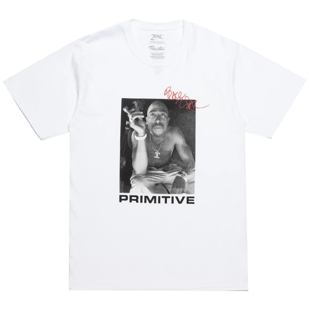 Primitive Tupac Smoke White T-Shirt [Size: L]