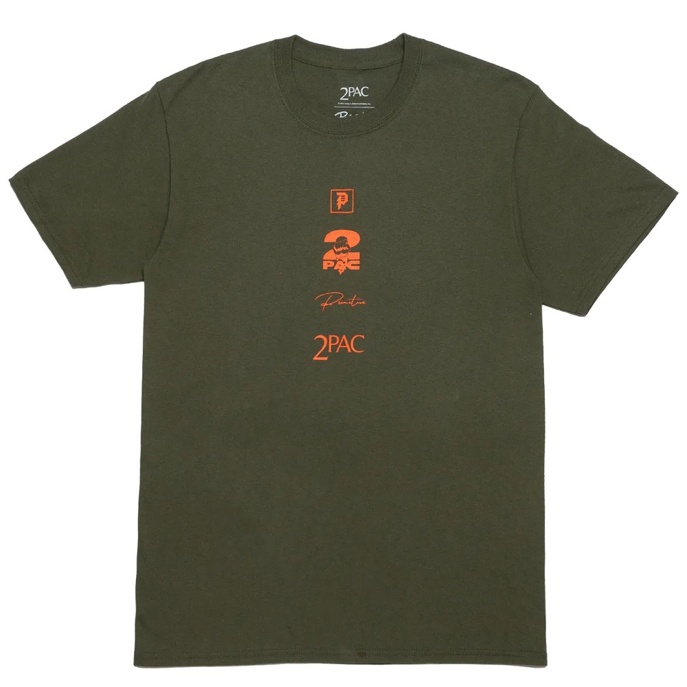 Primitive Tupac Voice Military Green T-Shirt [Size: S]