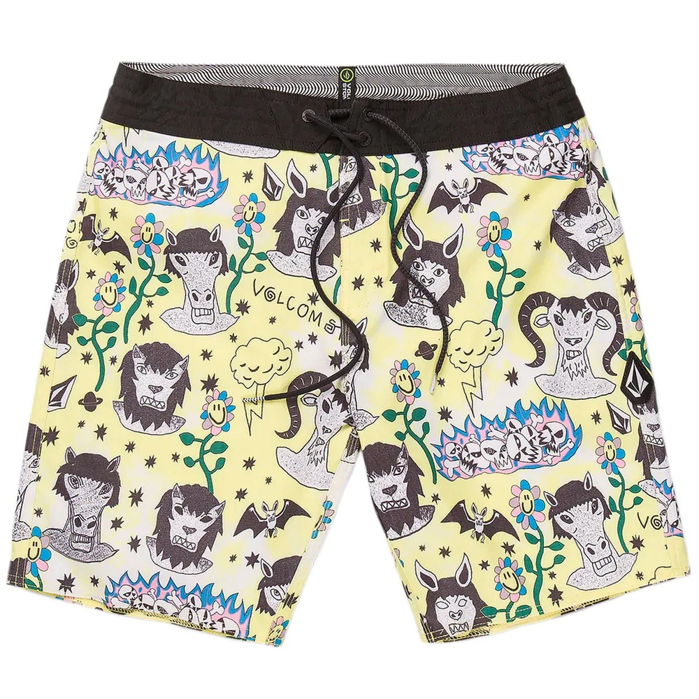 Volcom Surf Vitals Ozzy Stoney Glimmer Yellow 19" Shorts [Size: 28]