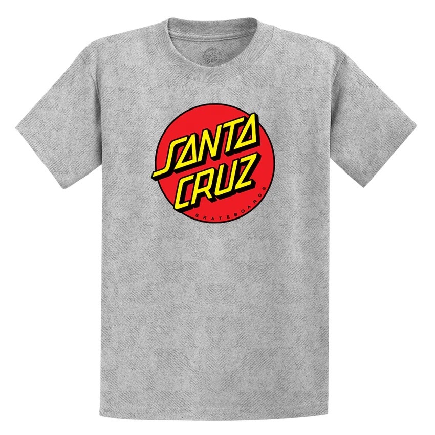 Santa Cruz Classic Dot Front Grey Marle Youth T-Shirt [Size: 8]