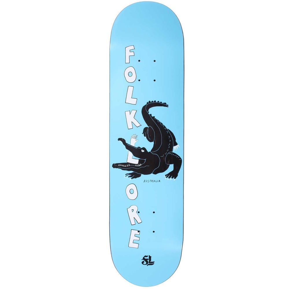 Folklore Warm Press Croc Blue 8.375 Skateboard Deck