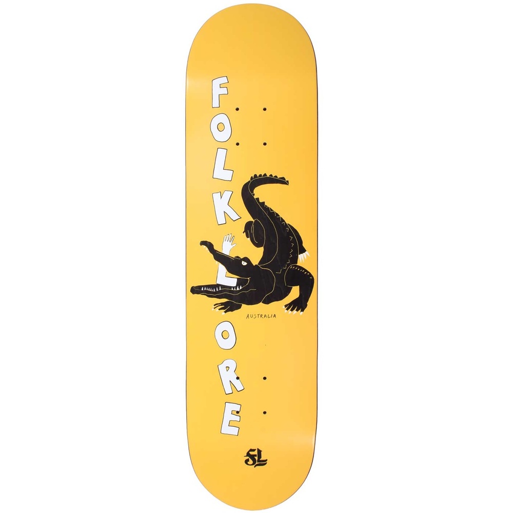 Folklore Warm Press Croc Orange 8.0 Skateboard Deck