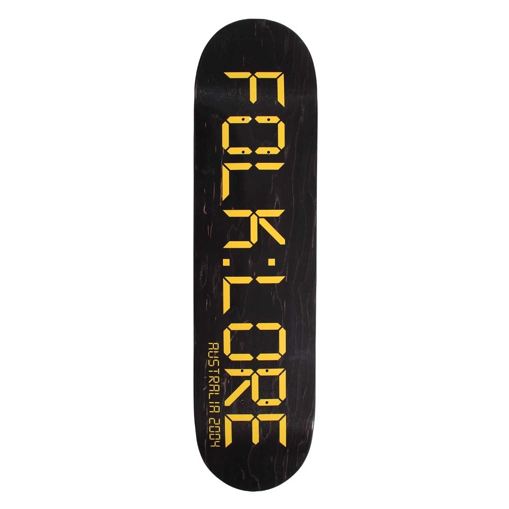Folklore Warm Press Clock Yellow 8.0 Skateboard Deck