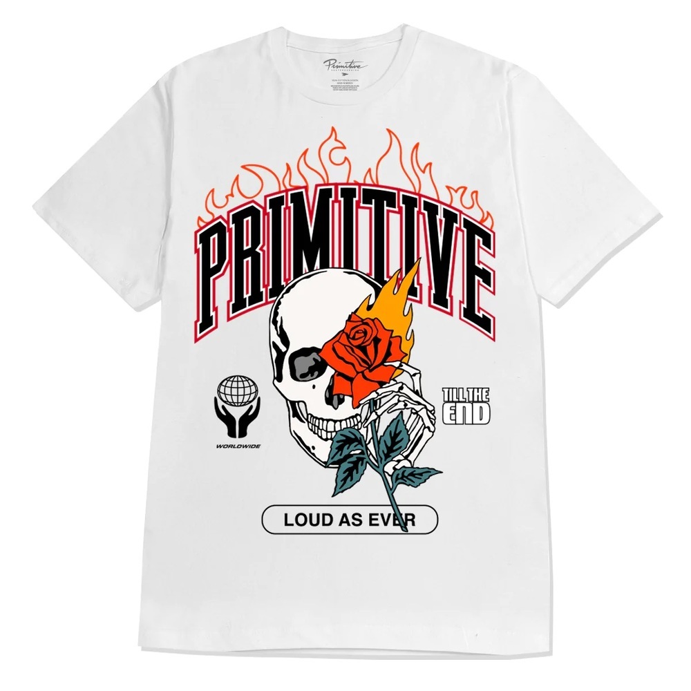 Primitive Heat White Youth T-Shirt [Size: M]