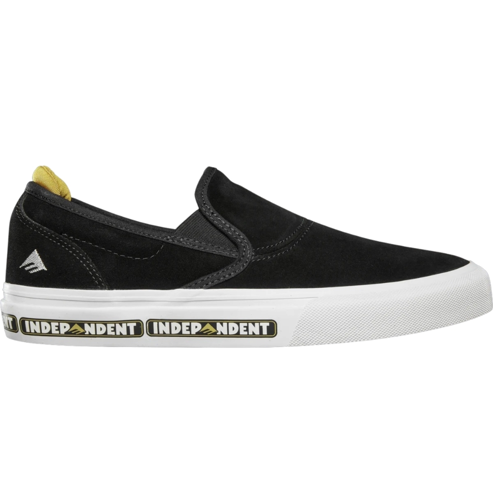 Emerica X Independent Wino Slip-On Black Youth Skate Shoes [Size: US 1]