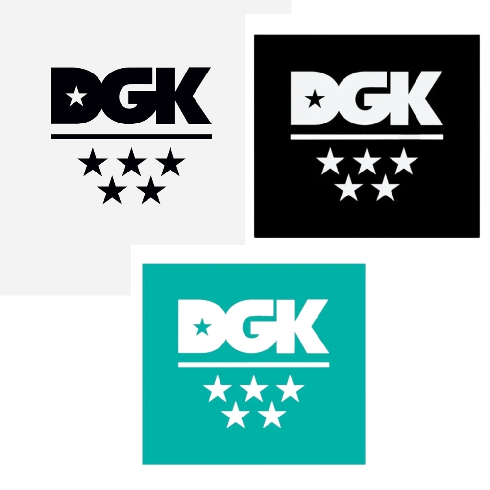 Dgk 5 Star x 1 Skateboard Sticker [Colour: Black White]