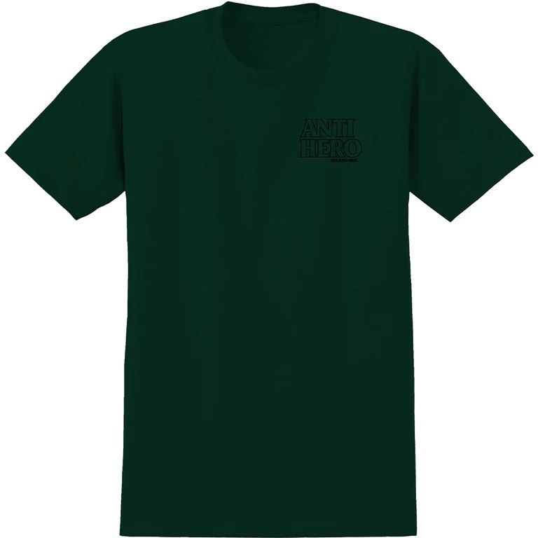 Anti Hero Lil Black Hero Outline Green Black Youth T-Shirt [Size: M]