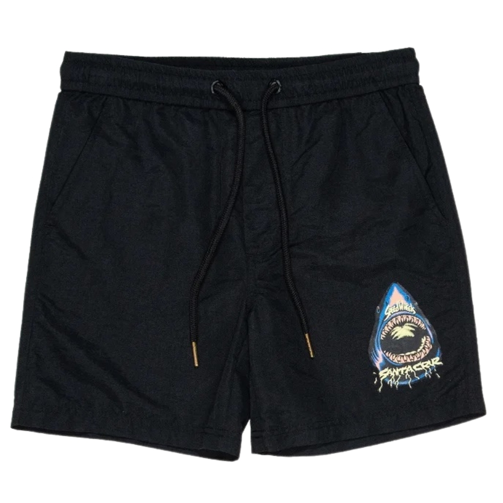 Santa Cruz Speed Wheel Shark Black Youth Shorts [Size: 8]