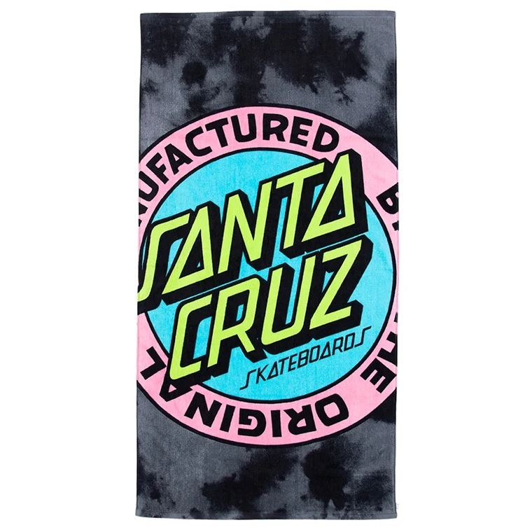 Santa Cruz MFG Dot Retro Tie Dye Black Beach Towel