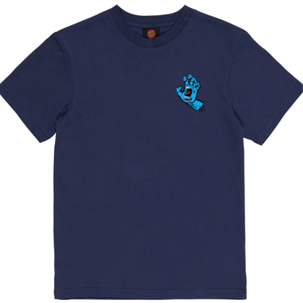 Santa Cruz Screaming Hand Navy Youth T-Shirt [Size: 10]