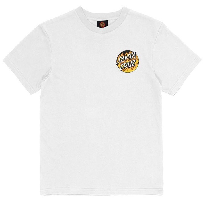 Santa Cruz Blaze Dot White Youth T-Shirt [Size: 10]