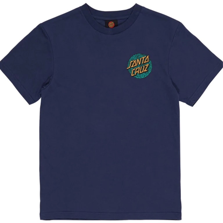 Santa Cruz Static Dot Navy Youth T-Shirt [Size: 8]