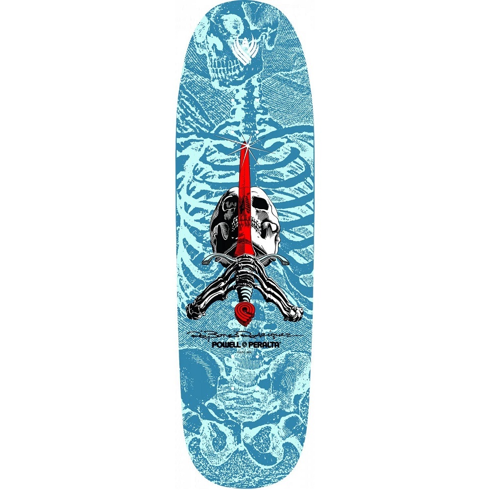 Powell Peralta Flight Skull and Sword Blue Shape 192 9.265 Skateboard Deck