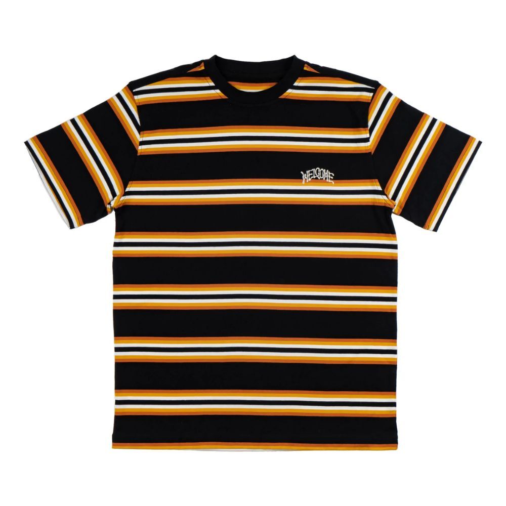 Welcome Skateboards Thelema Knit Stripe Black Earth T-Shirt [Size: S]