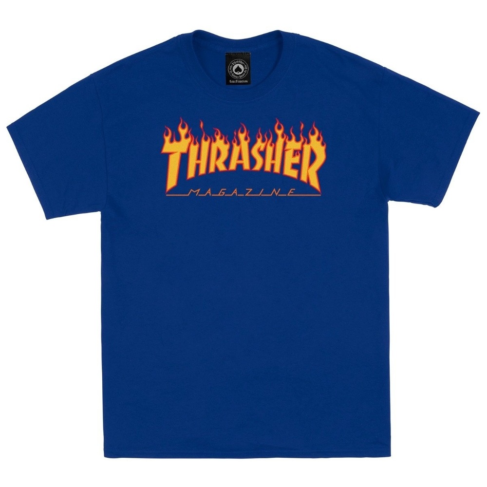 Thrasher Flame Royal Blue T-Shirt [Size: S]