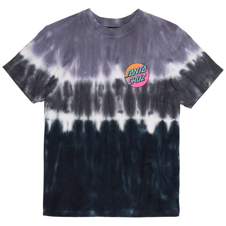 Santa Cruz Pop Fade Dot Black Tie Dye Youth T-Shirt [Size: 8]