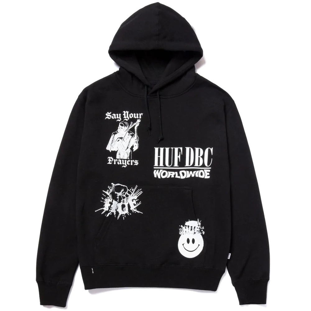 HUF Disorder PO Black Hoodie [Size: M]