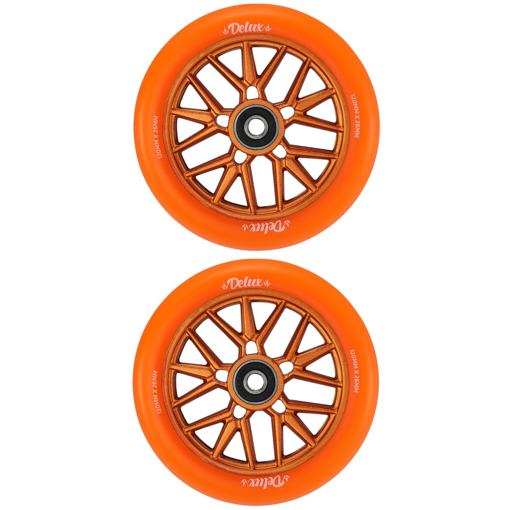 Envy Delux Orange 120mm Set Of 2 Scooter Wheels