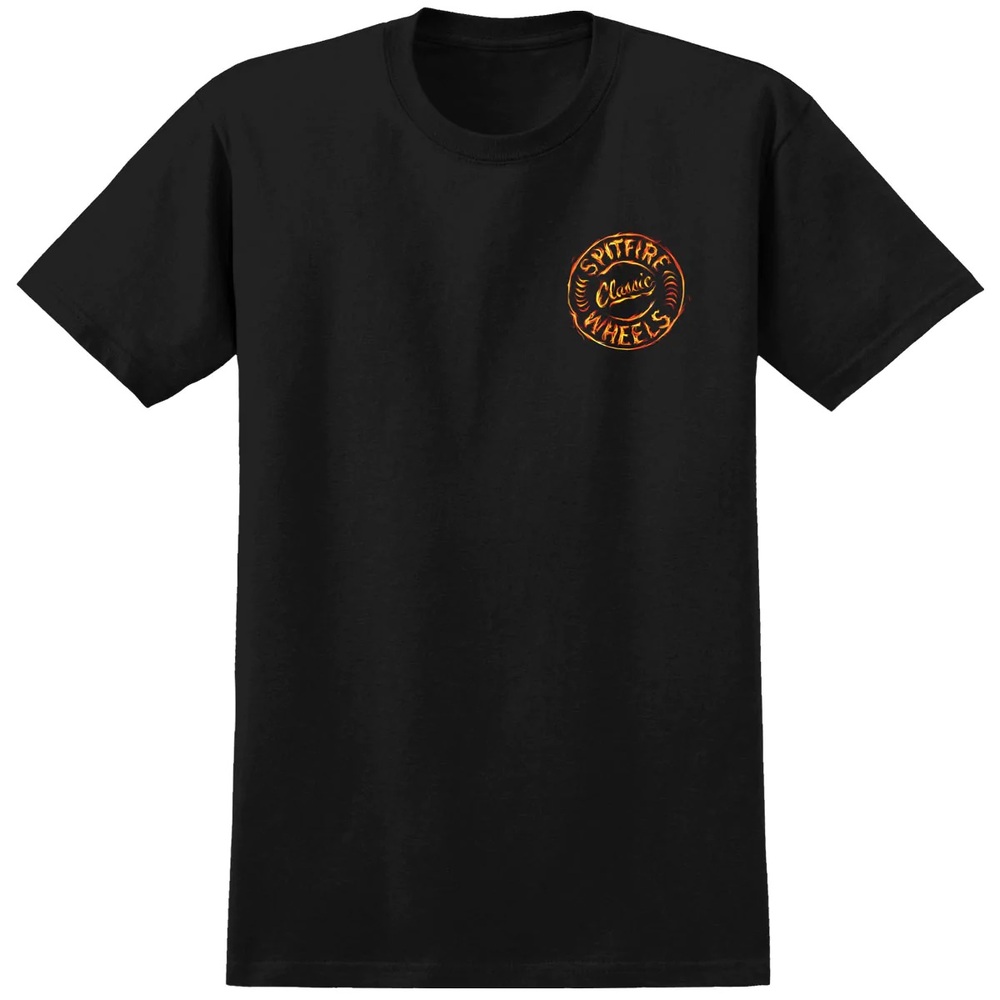 Spitfire Flamed Flying Class Black T-Shirt [Size: S]