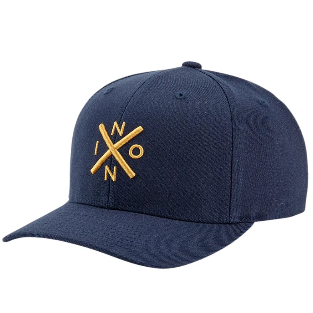 Nixon Exchange Flexfit Navy Gold Hat [Size: S/M]