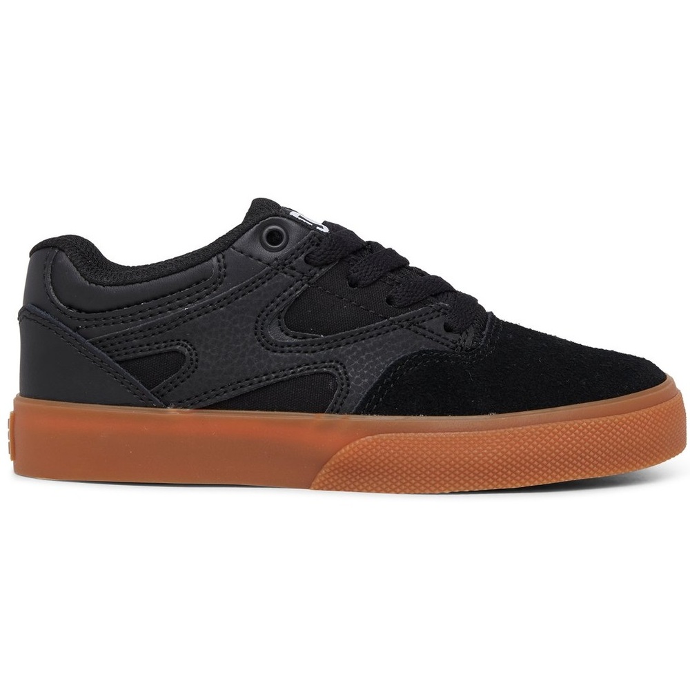DC Kalis Vulc Black Gum Youth Skate Shoes [Size: US 4]