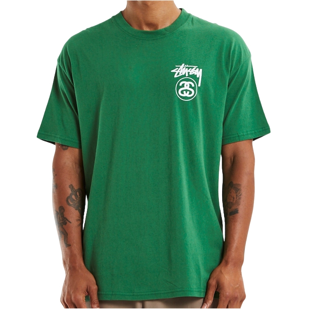 Stussy Solid Stock Link Kelly Green T-Shirt [Size: M]