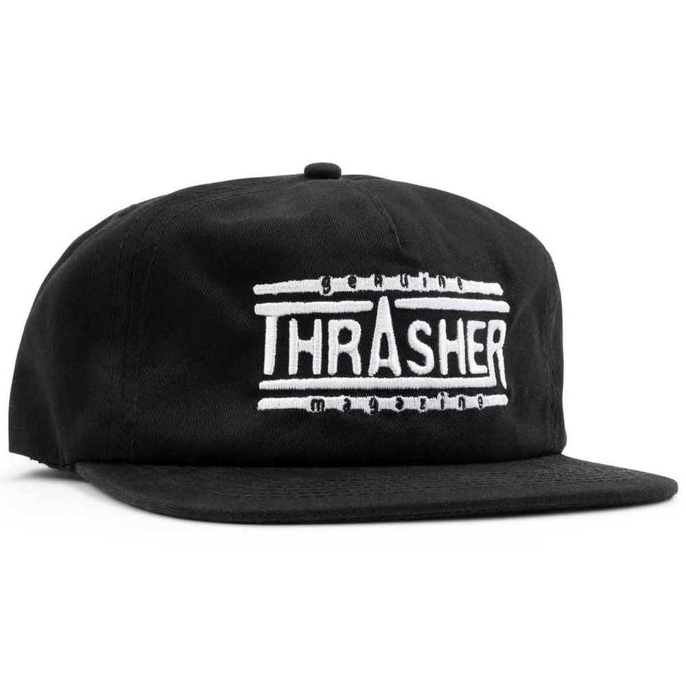 Thrasher Genuine Logo Black Snapback Hat
