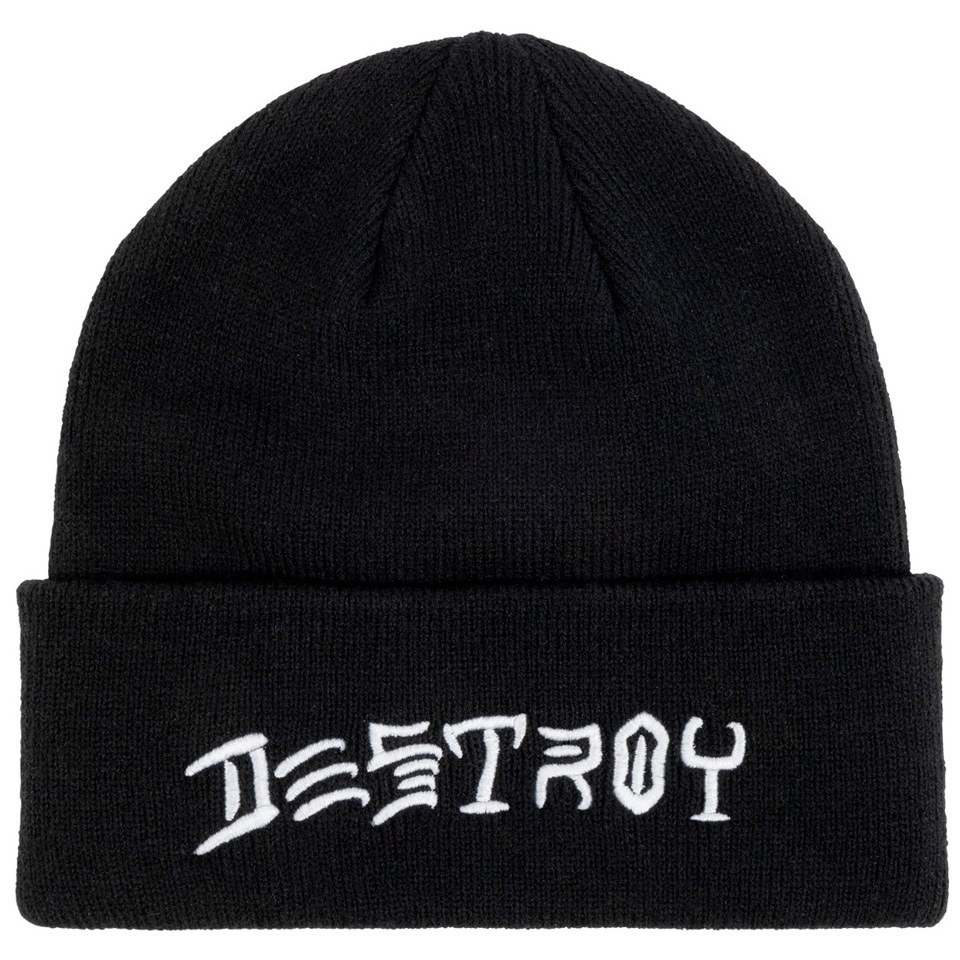Thrasher Destroy Black Beanie