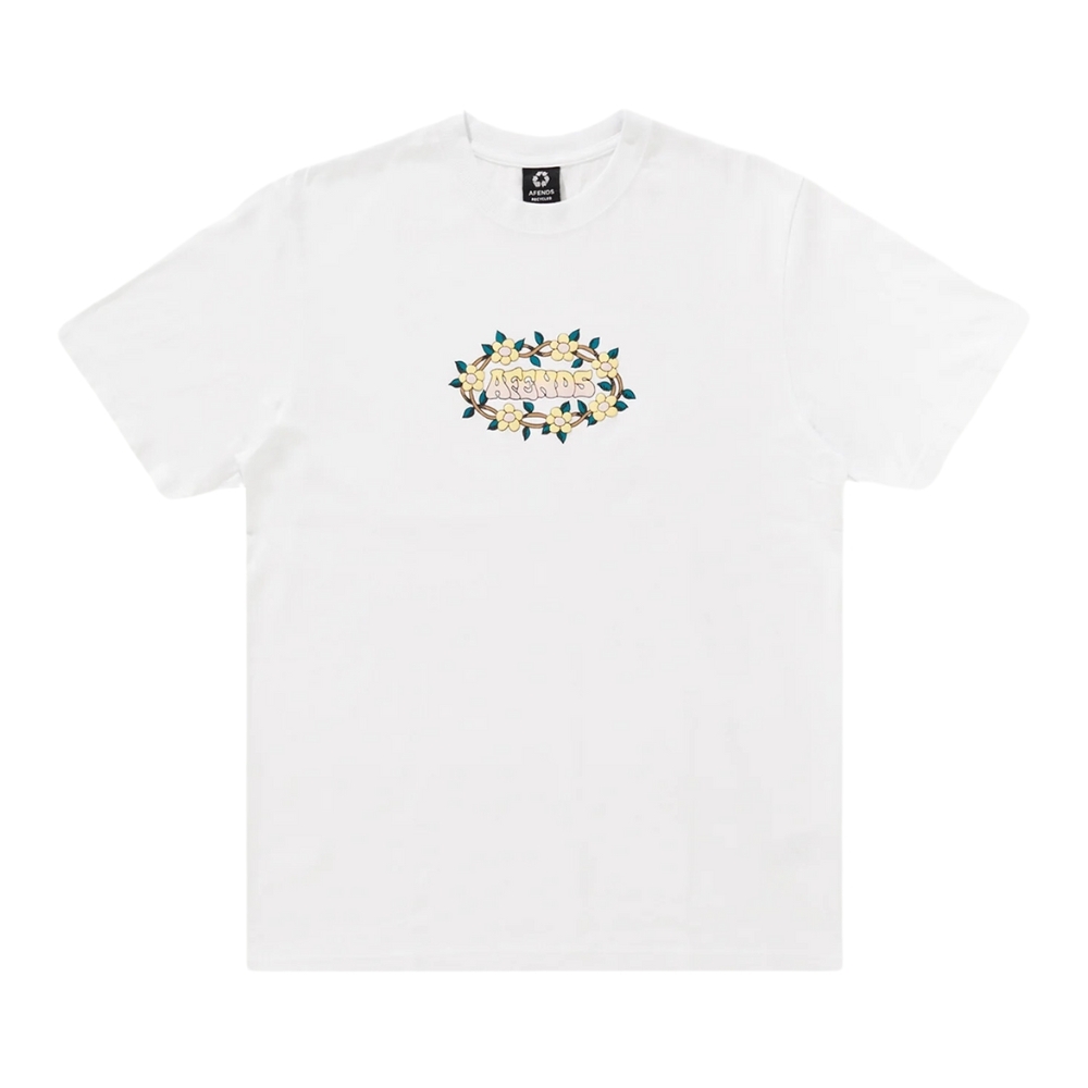 Afends Bloom Recycled Retro Graphic Logo White T-Shirt [Size: S]