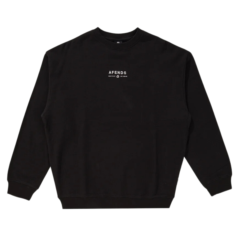 Afends Calico Recycled Black Crew Jumper [Size: M]