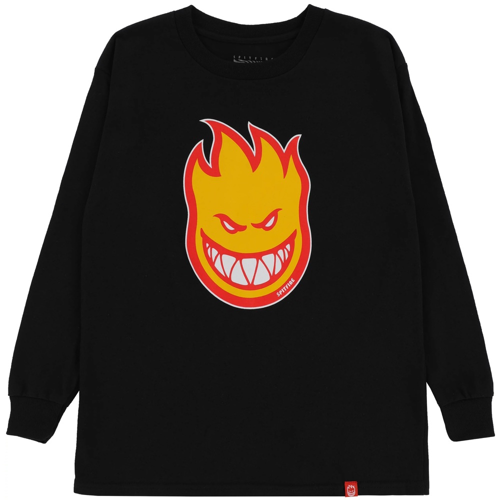 Spitfire Bighead Fill Black Gold Youth Long Sleeve Shirt [Size: S]