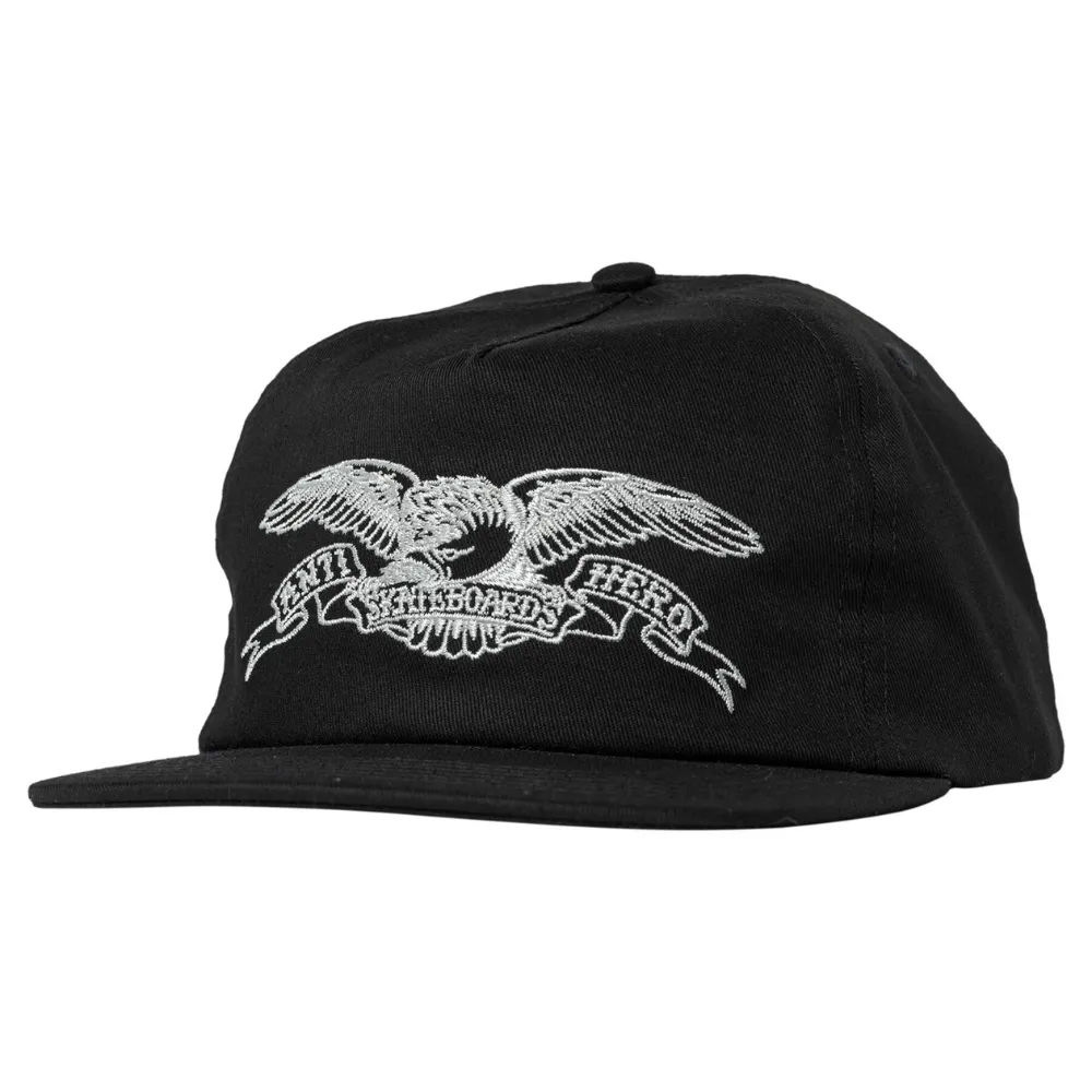Anti Hero Basic Eagle Black Grey Snapback Hat