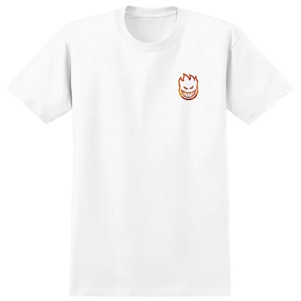 Spitfire Flamed Fill Swirl White T-Shirt [Size: S]