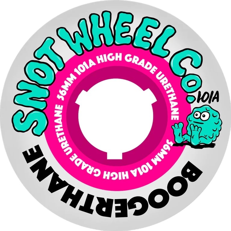 Snot Wheel Co Boogerthane White Pink 101A 56mm Skateboard Wheels