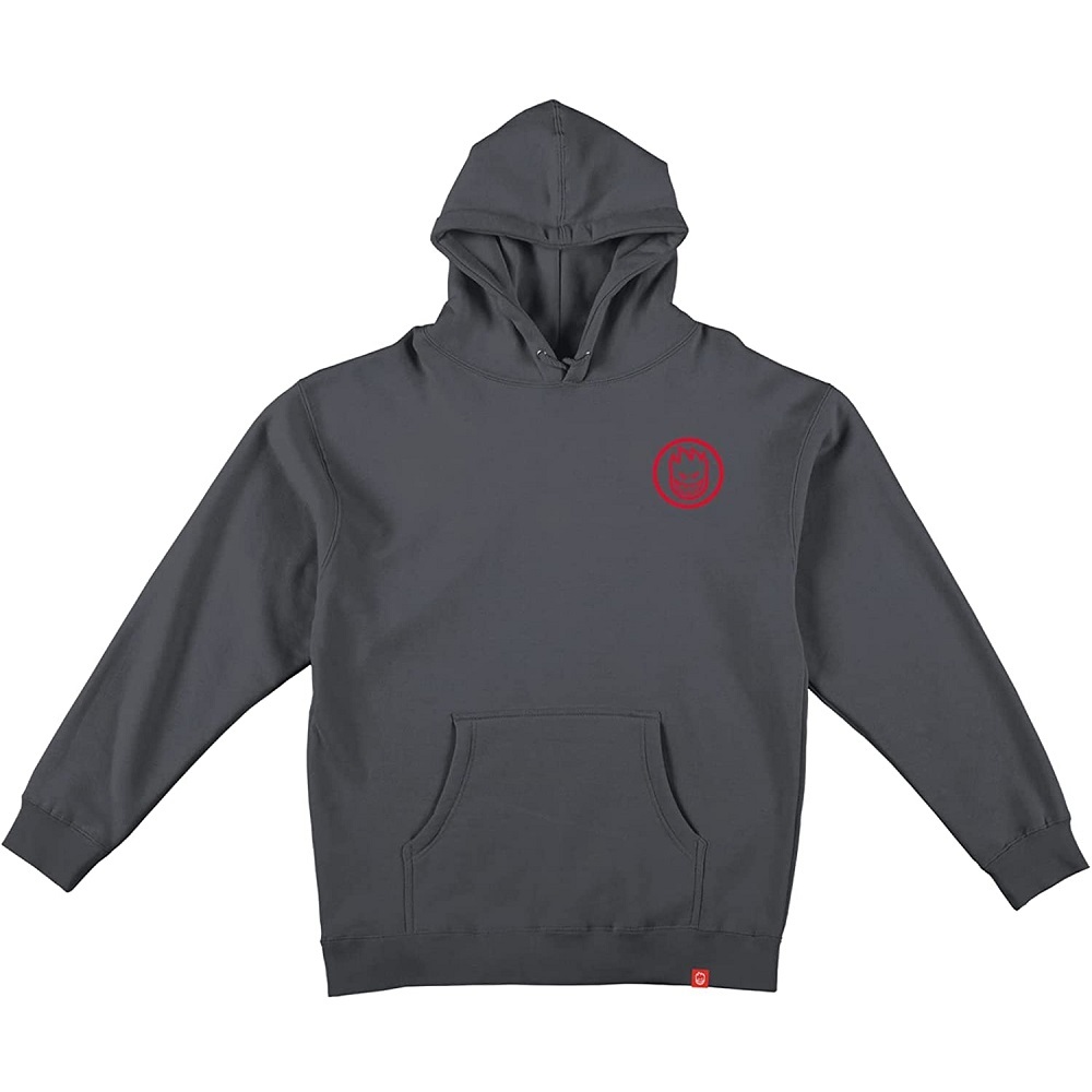 Spitfire Classic Swirl Charcoal Red Hoodie [Size: S]