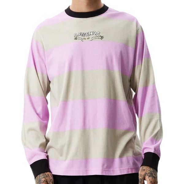 Afends Space Striped Candy Stripe Long Sleeve Shirt [Size: M]